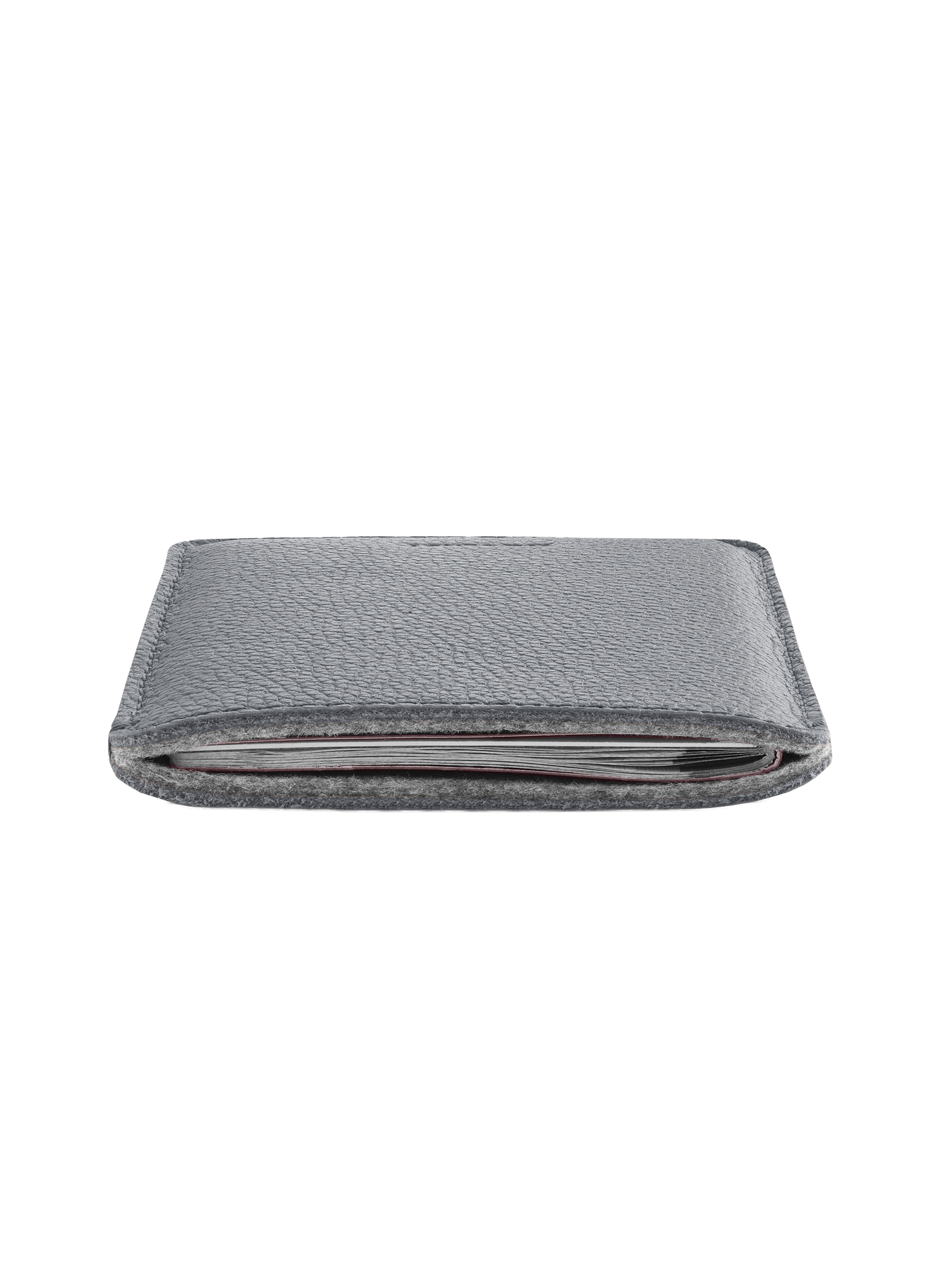 Woolnut Leather Sleeve for Passport - Grey