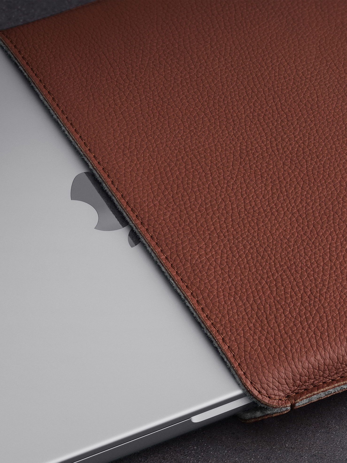 Woolnut Leather Sleeve for 14" MacBook Pro - Cognac