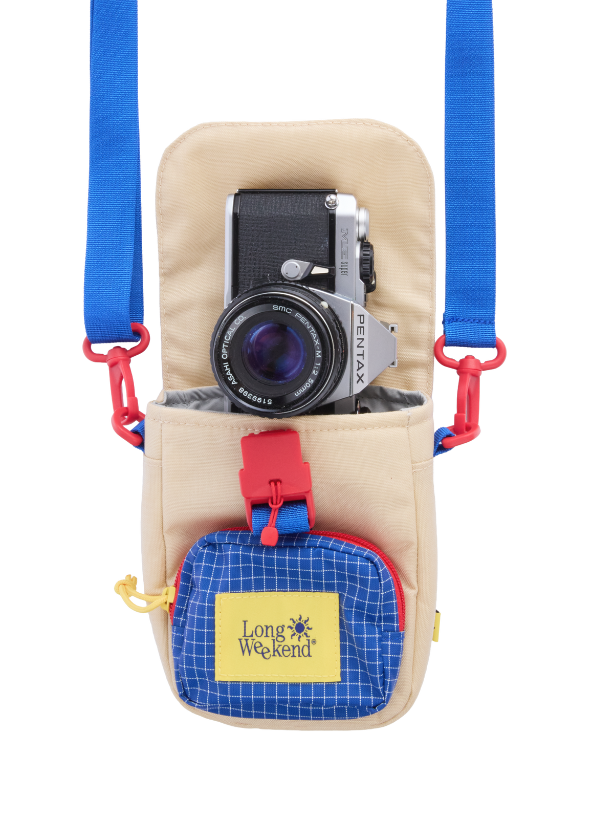 Long Weekend Crossbody Camera Pouch - Creme Multi