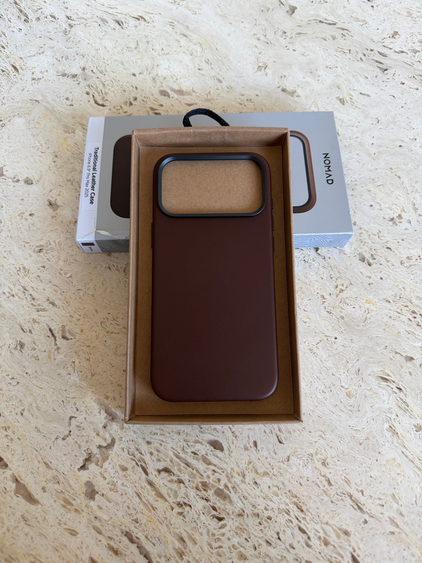 Nomad Traditional Case with Nomad Leather for iPhone 17 Pro Max - Brown - Open Box