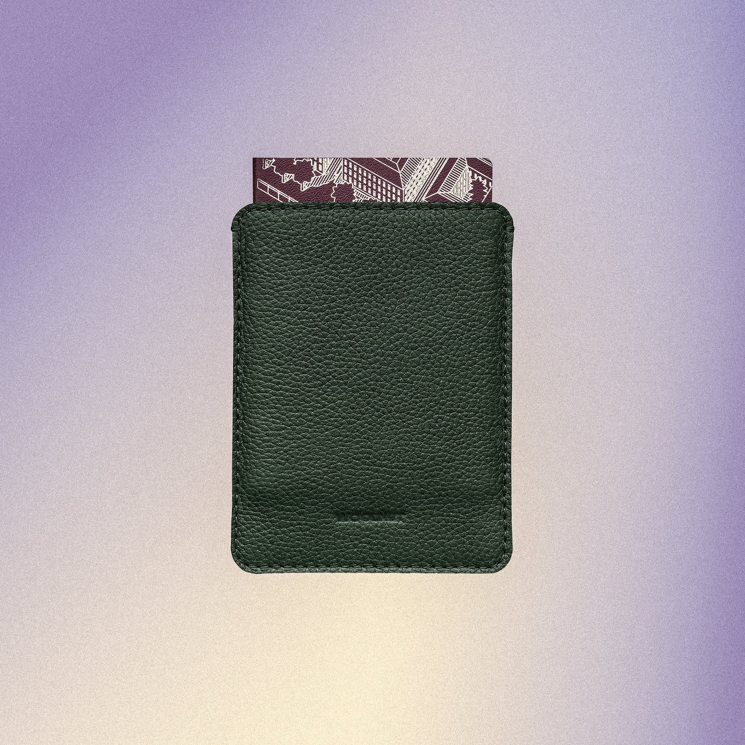 Woolnut Leather Sleeve for Passport - Green